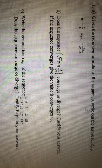 prove a recursive sequence converges prove a recursive sequence converges