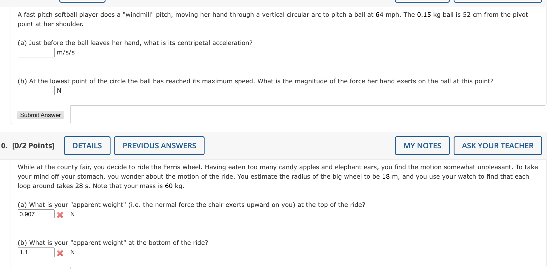 Solved A fast pitch softball player does a "windmill" pitch,