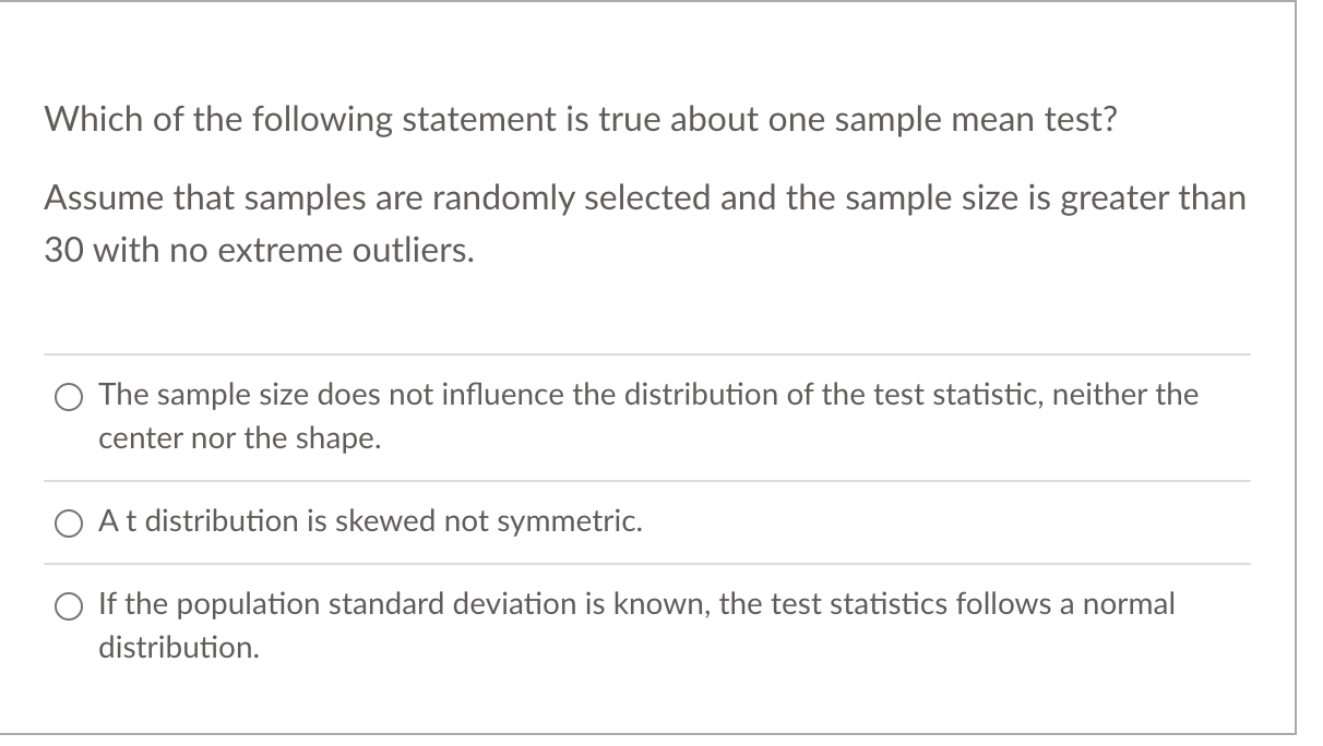 Solved Which of the following statement is true about one | Chegg.com