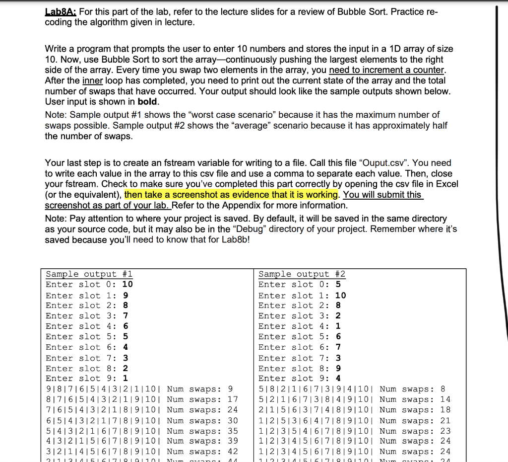 Solved Lab8A: For this part of the lab, refer to the lecture | Chegg.com