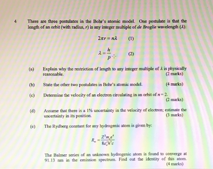 write the important postulates of bohr's stable orbit atomic model