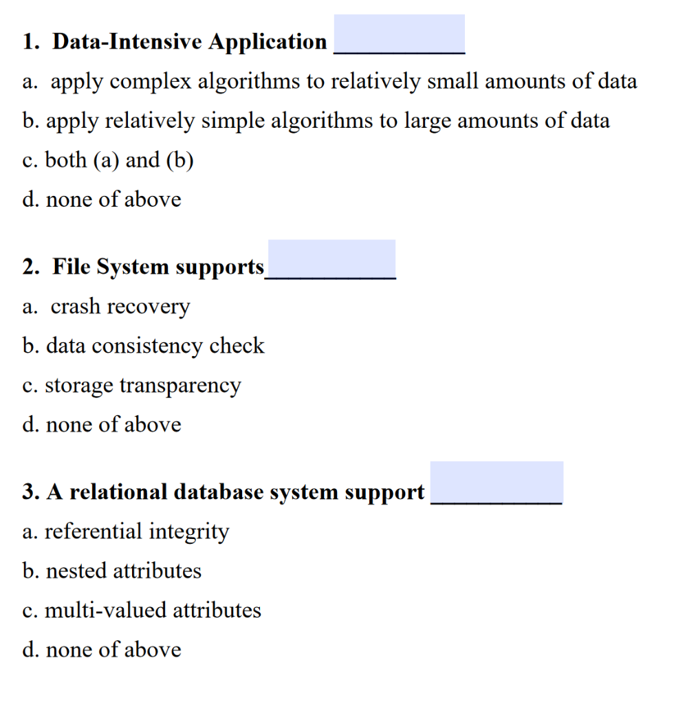 Solved 1. Data-Intensive Application a. apply complex | Chegg.com