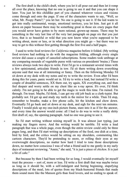 Shitty First Drafts Anne Lamott from Bird by Bird | Chegg.com