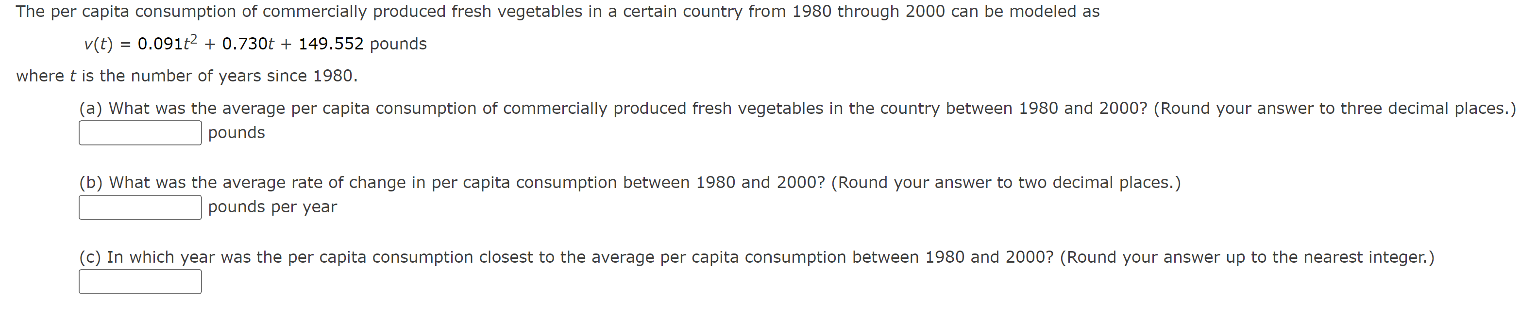 Solved The per capita consumption of commercially produced | Chegg.com