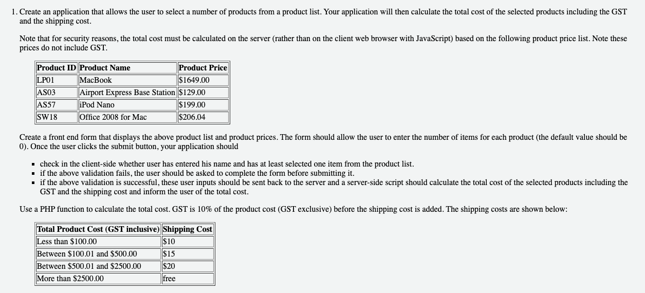 1. Create An Application That Allows The User To | Chegg.com