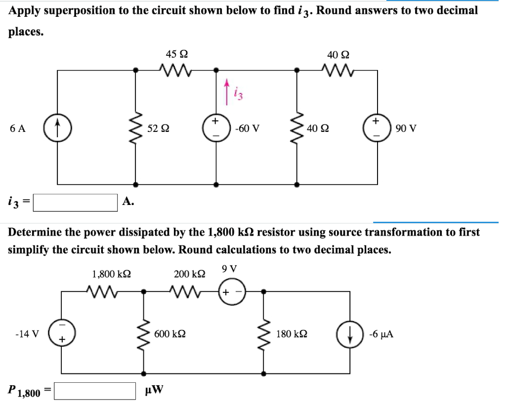 Solved Apply Superposition To The Circuit Shown Below To 