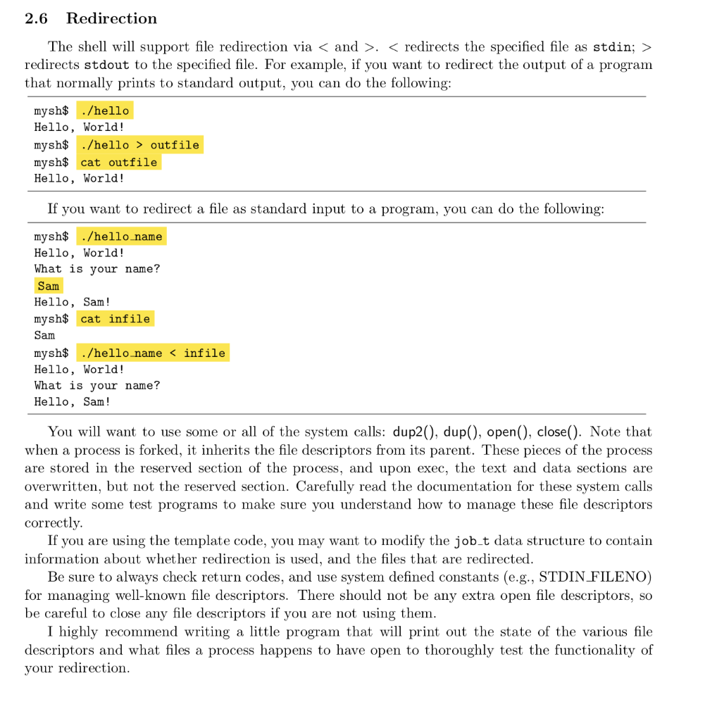 In this assignment, you will implement a command line | Chegg.com