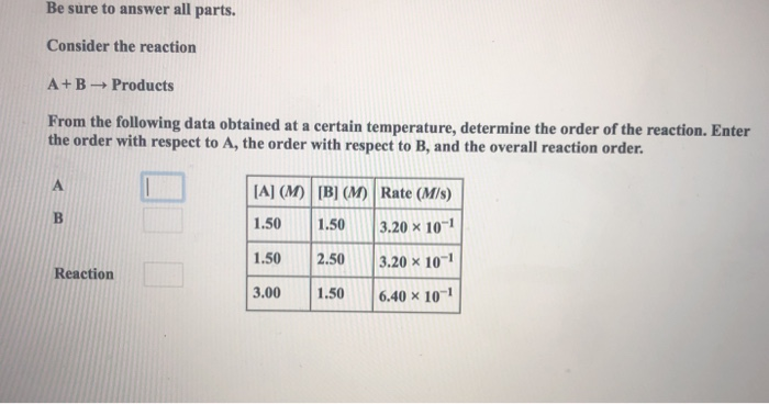 Solved Be Sure To Answer All Parts. Consider The Reaction | Chegg.com