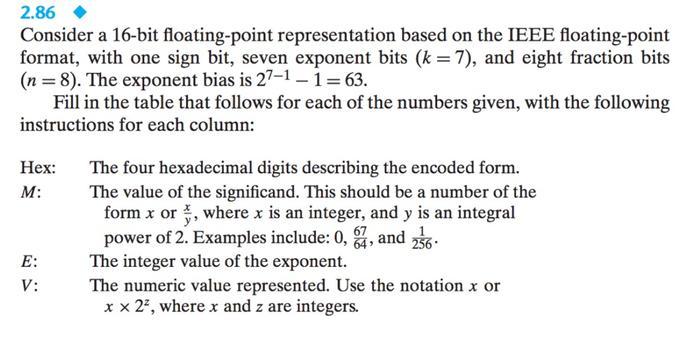 Solved 2.86 Consider A 16-bit Floating-point Representation | Chegg.com