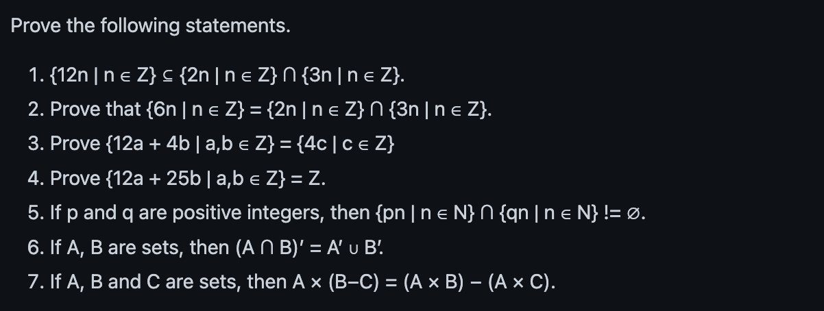 Solved Prove The Following Statements. 1. | Chegg.com