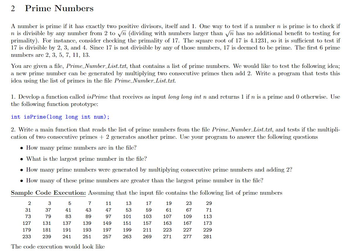 how to find list of prime numbers