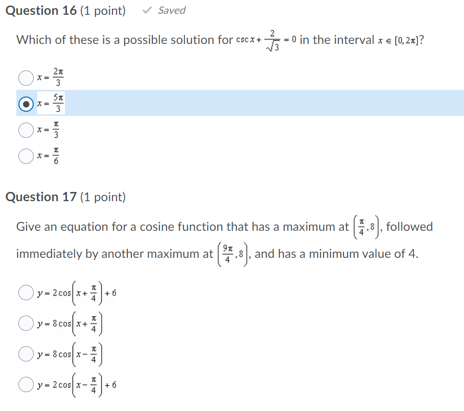 Solved Question 16 (1 point) Saved 2 Which of these is a | Chegg.com