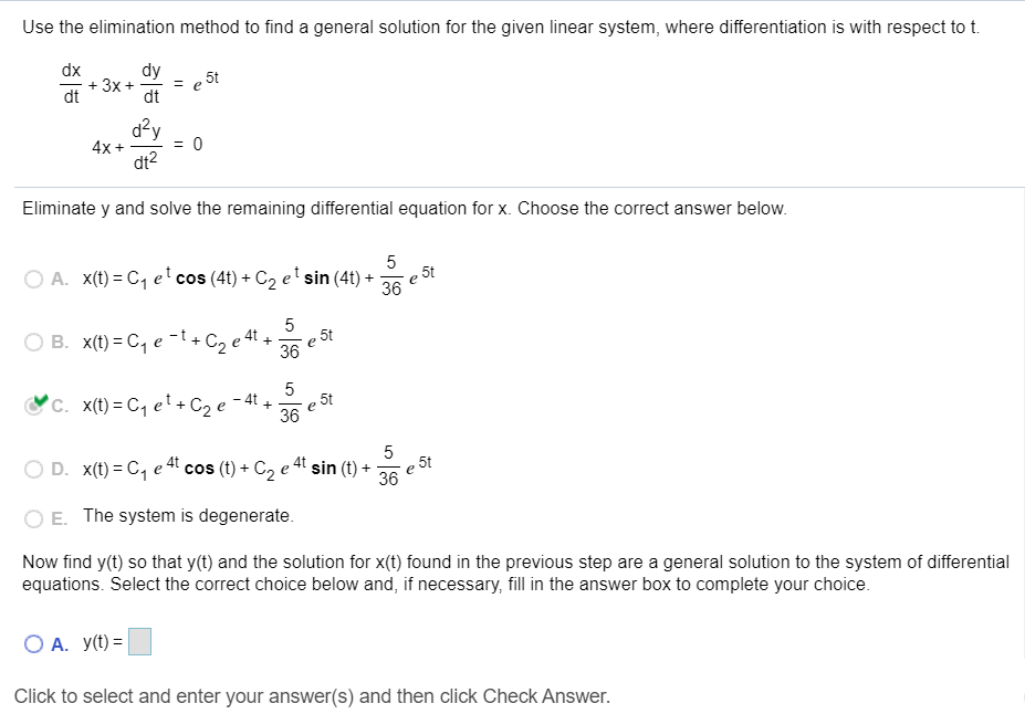 Solved Use The Elimination Method To Find A General Solut Chegg Com