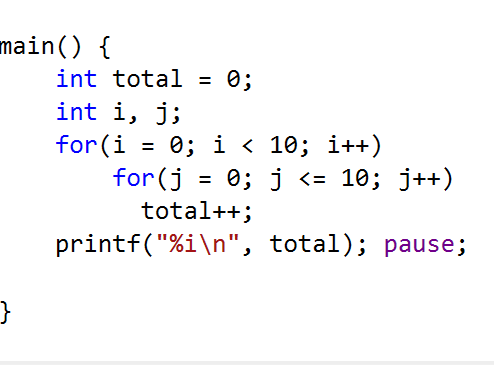 Solved ain( \{ int total =0; int i,j; for (i=0;i