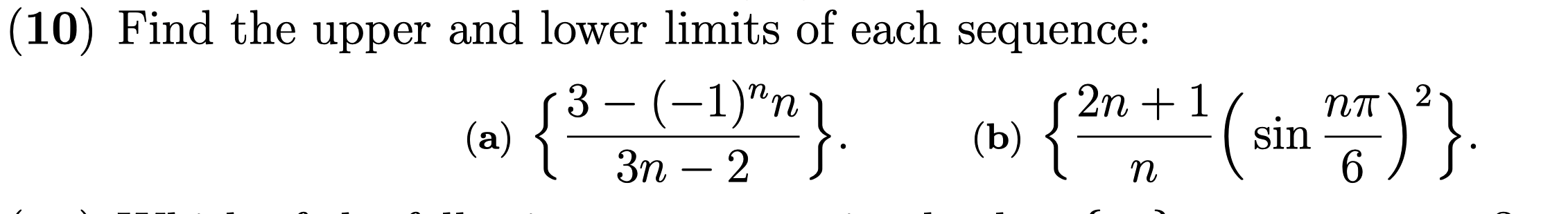Solved (10) Find the upper and lower limits of each | Chegg.com