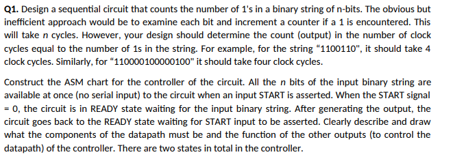 Q1. Design a sequential circuit that counts the | Chegg.com