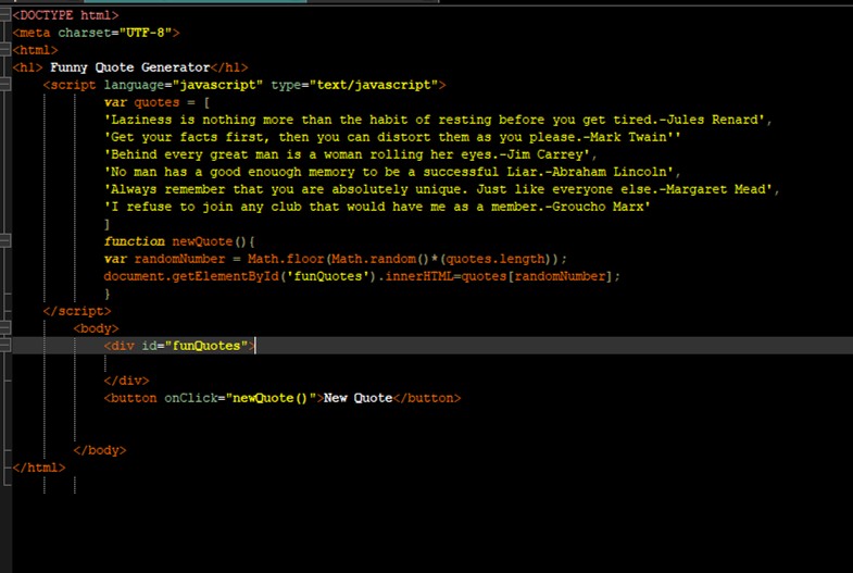 Solved I am trying to make a random quote generator using | Chegg.com