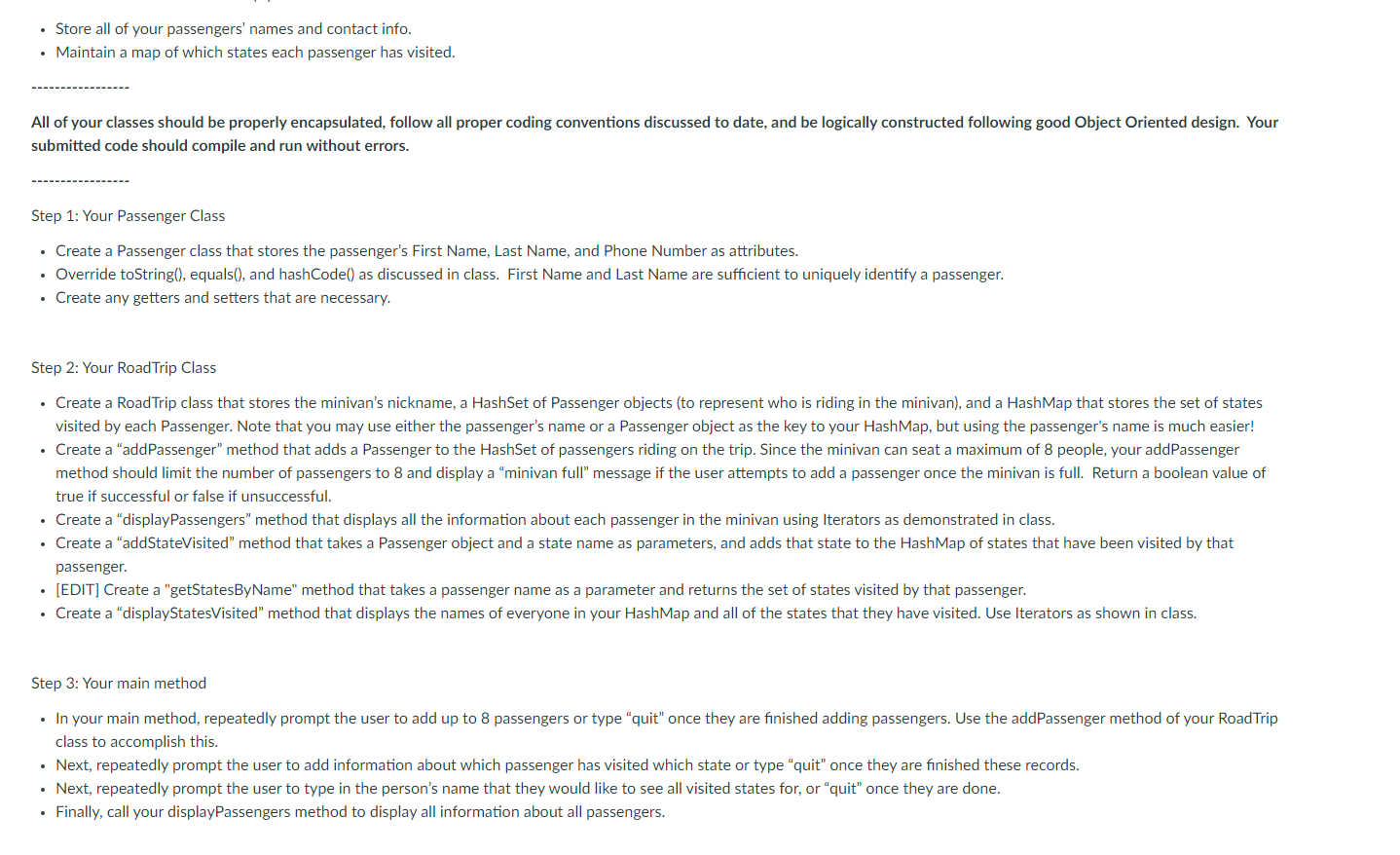 Store all of your passengers' names and contact | Chegg.com