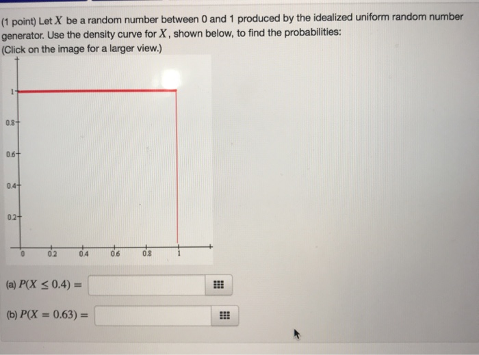 Solved 1 point let x be a random number between 0 and 1 chegg
