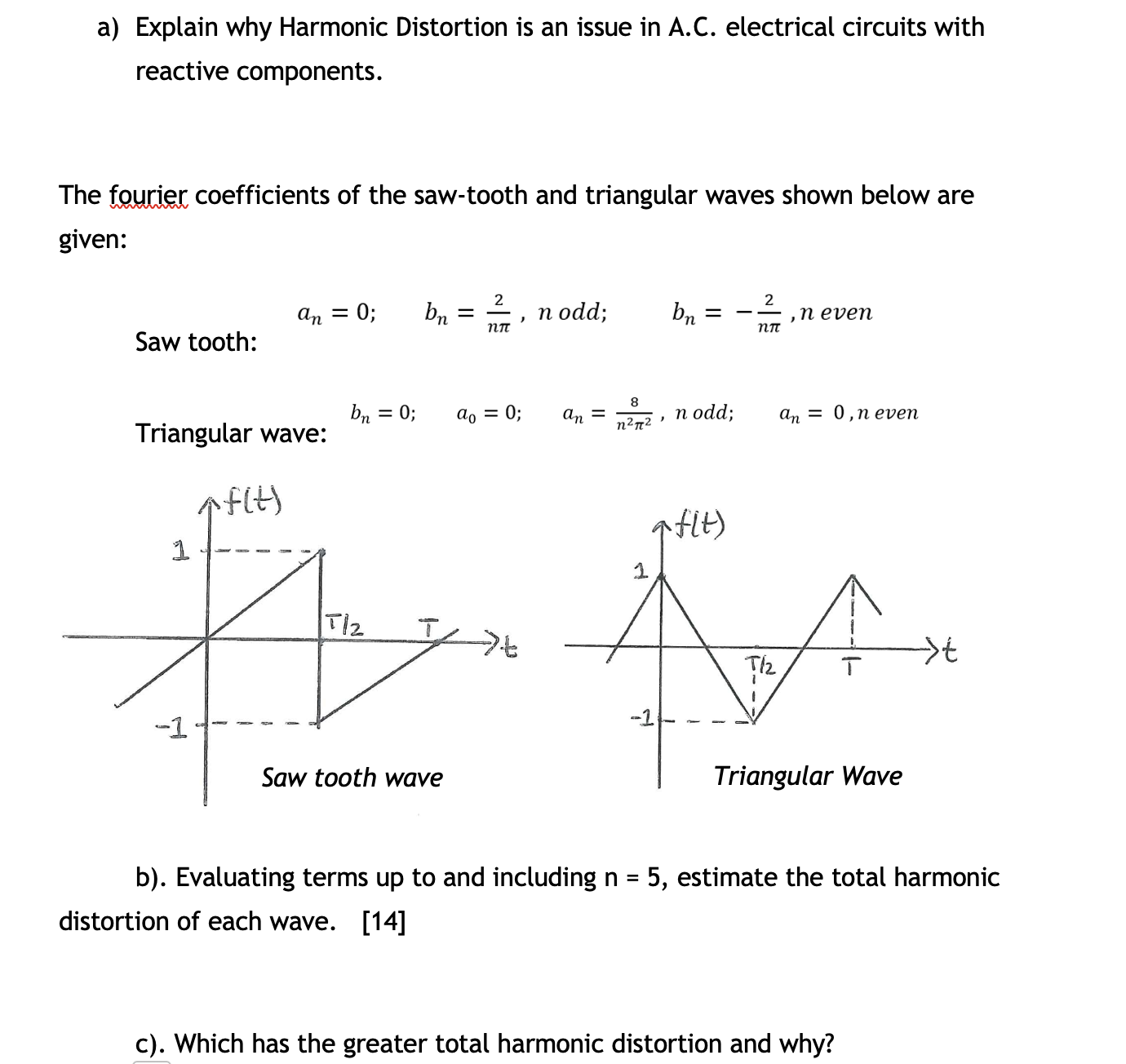 Solved a) Explain why Harmonic Distortion is an issue in