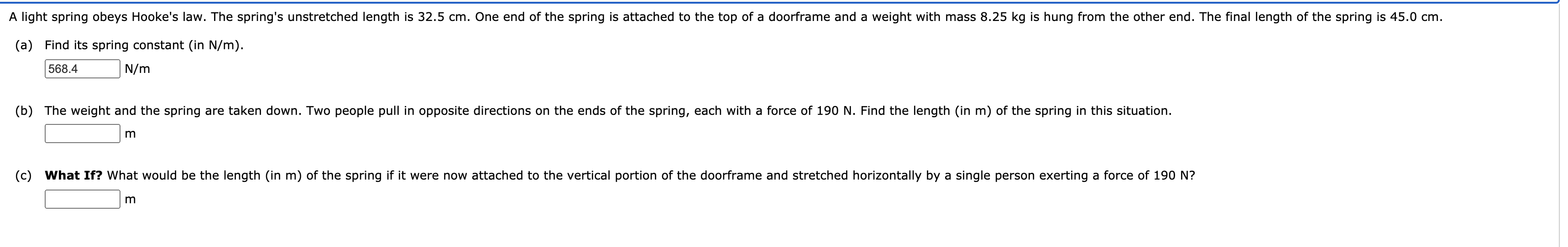 Solved A light spring obeys Hooke's law. The spring's