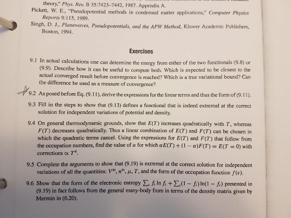 Theory,” Phys. Rev. B 35:7423-7442, 1987. Appendix A. | Chegg.com