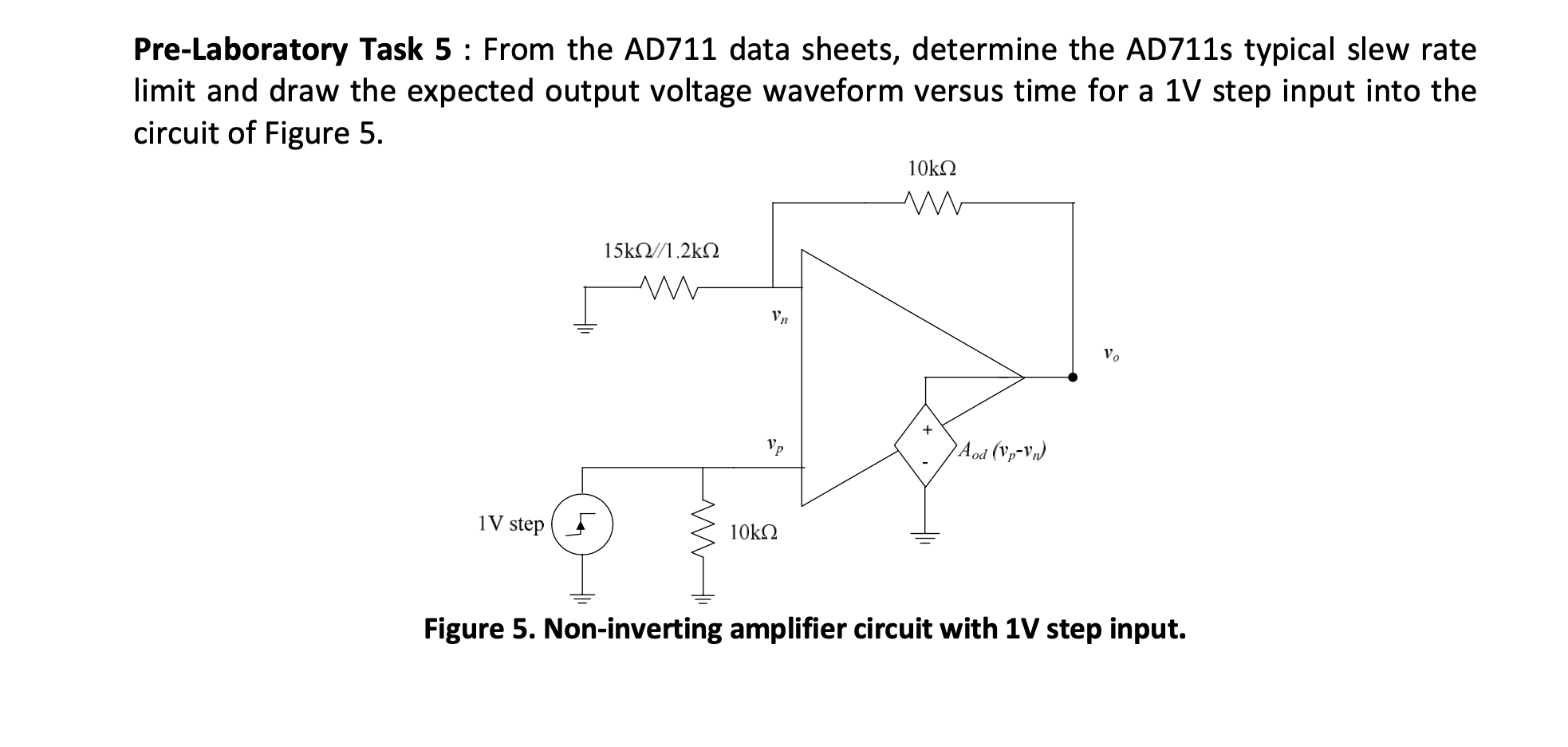 Solved Pre-Laboratory Task 5 : From the AD711 data sheets, | Chegg.com