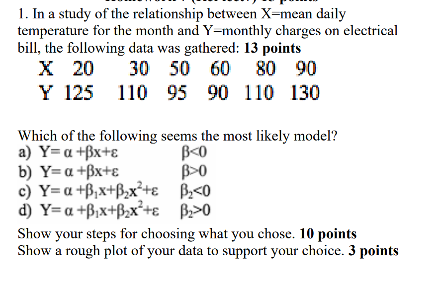 Solved 1. In a study of the relationship between X= mean | Chegg.com