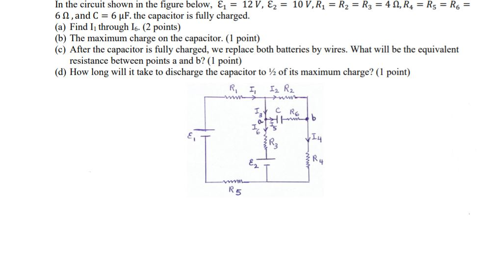 Solved In the circuit shown in the figure below, & = 12 V, | Chegg.com