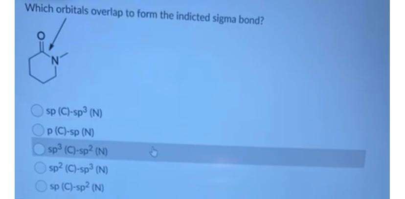 Solved Which orbitals overlap to form the indicted sigma | Chegg.com