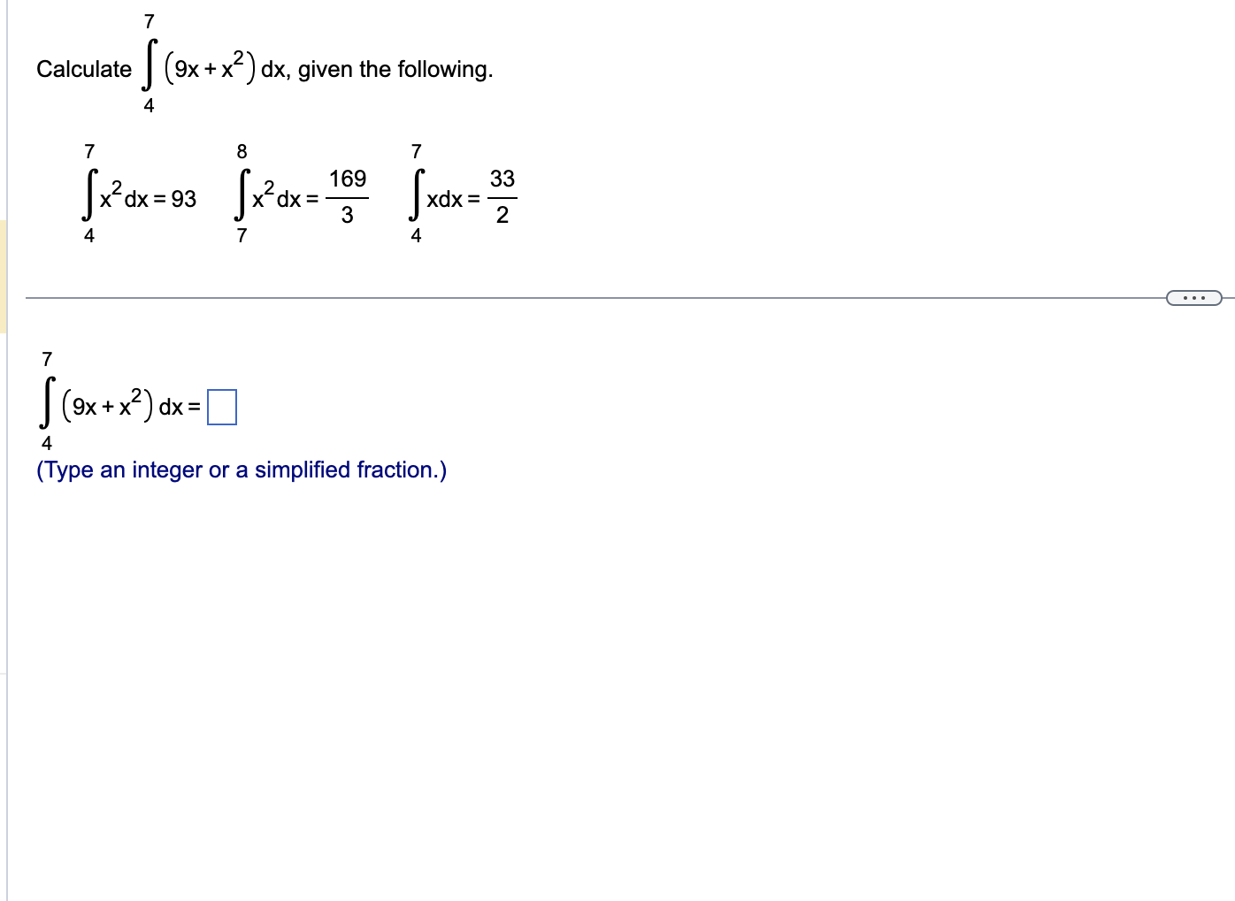 Solved Calculate ∫479xx2dx Given The Following 5976