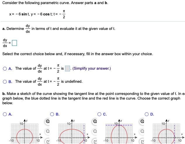 Solved Consider The Following Parametric Curve. Answer Parts | Chegg.com