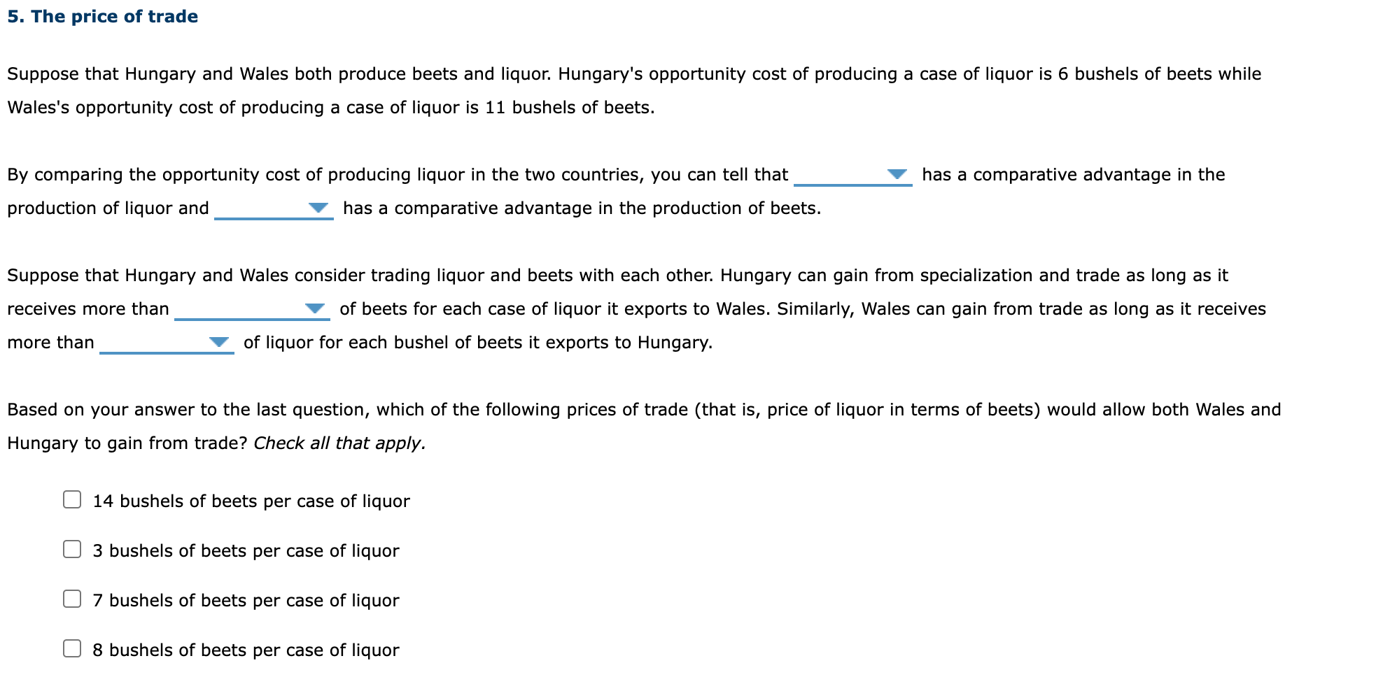 Solved Suppose that Hungary and Wales both produce beets and