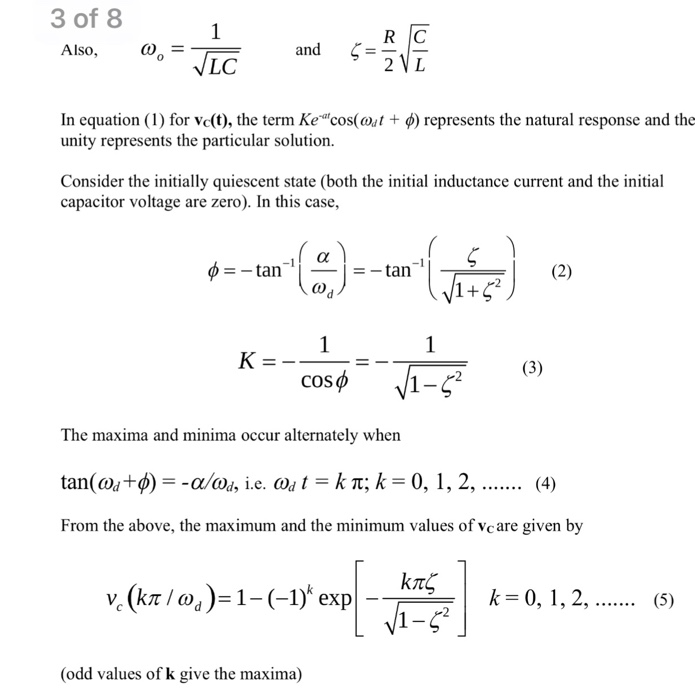 Solved 5.1 Derive Equation l in Section 2 for the | Chegg.com