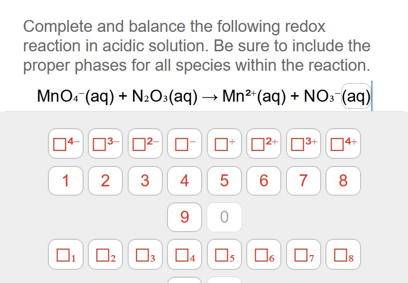 Solved Complete And Balance The Following Redox Reaction In | Chegg.com