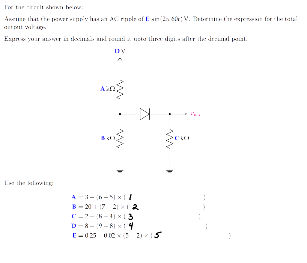 Solved For the circuit shown below: Assume that the power | Chegg.com
