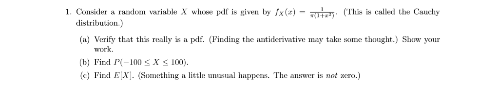 Solved 1. Consider a random variable X whose pdf is given by | Chegg.com