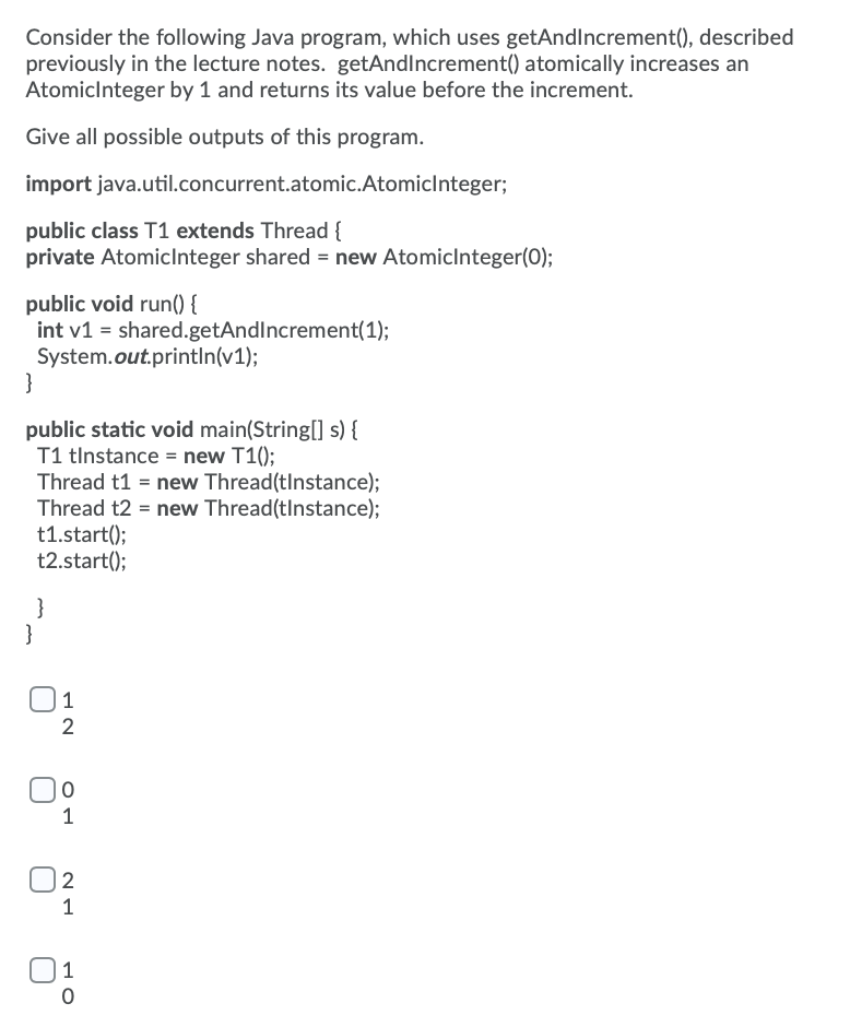 Solved Consider the following Java program, which uses | Chegg.com