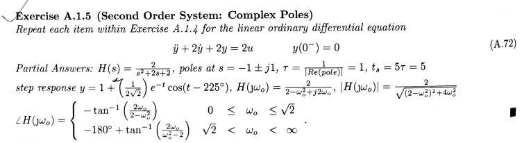 Solved (A.72) Exercise A.1.5 (Second Order System: Complex | Chegg.com