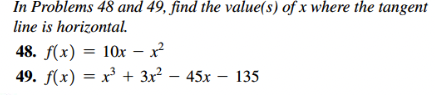 Solved In Problems 48 and 49, find the value(s) of x where | Chegg.com