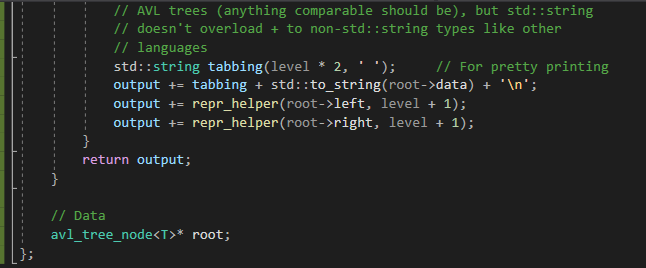 Solved (C++) Here is an AVL Tree implementation that does | Chegg.com