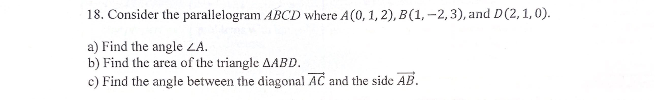 Solved 18. Consider The Parallelogram ABCD Where | Chegg.com