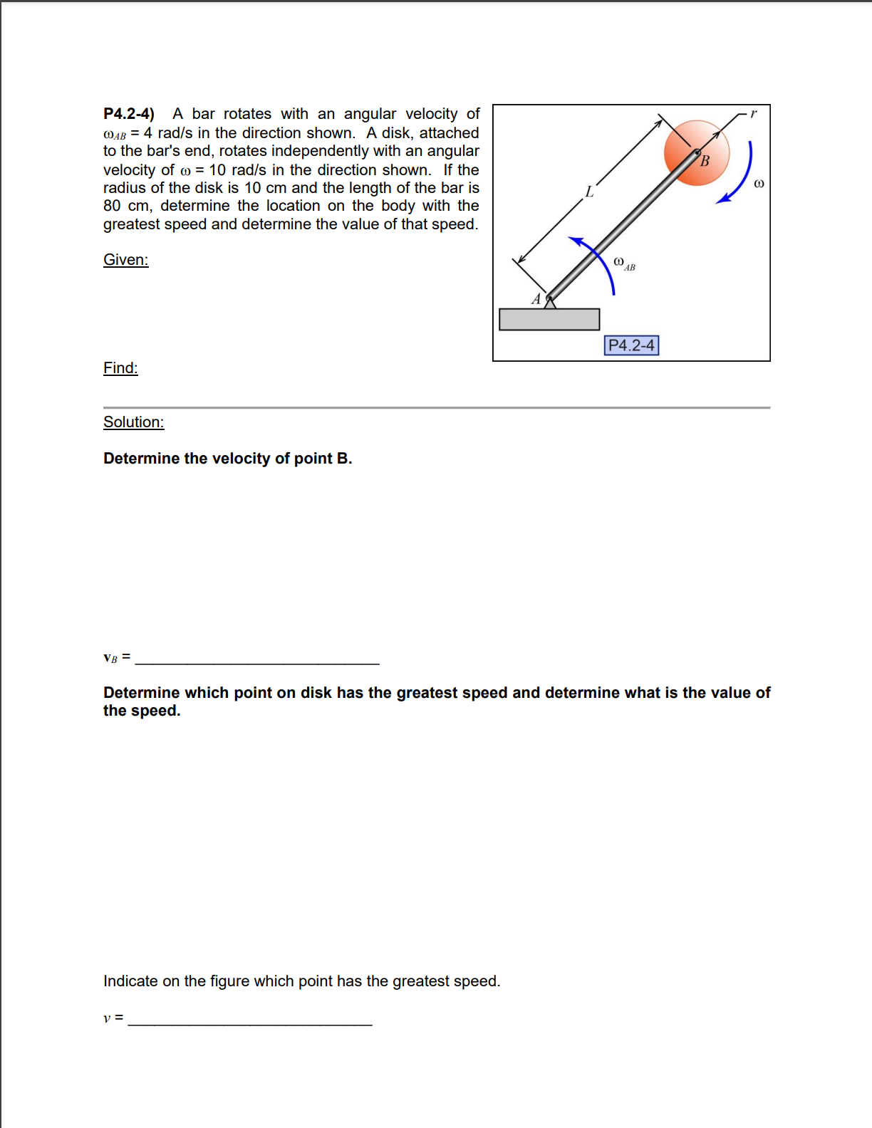 Solved P4.2-4) A Bar Rotates With An Angular Velocity Of | Chegg.com