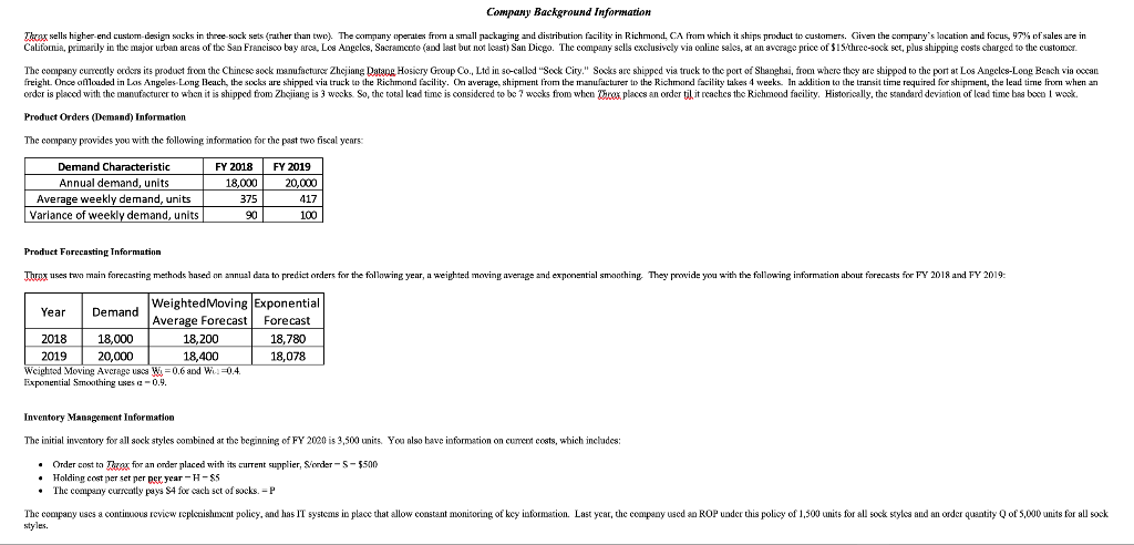Solved This question will have you calculating 2 EOQ, ROP | Chegg.com