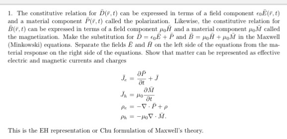 Solved The constitutive relation for D^OverBar (r^OverBar, | Chegg.com