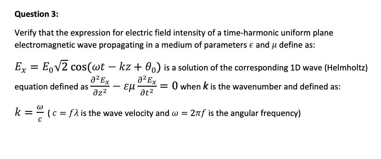 Solved Question 2: The electrostatic field intensity E is | Chegg.com