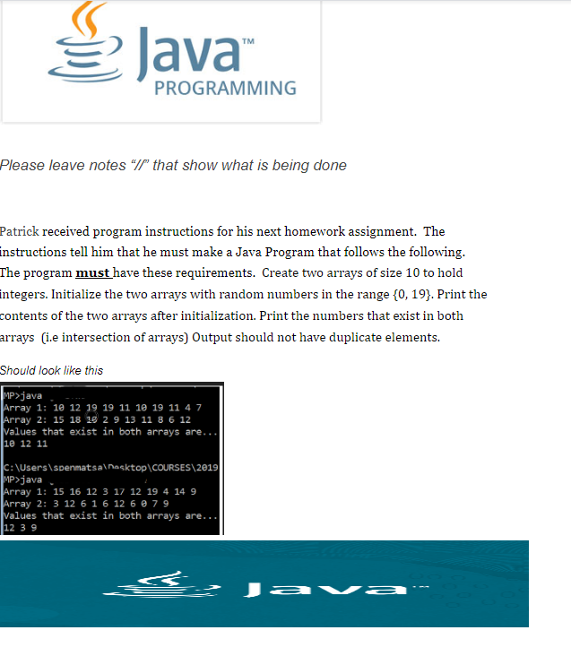 Solved TM s Java PROGRAMMING Please leave notes "IP" that | Chegg.com
