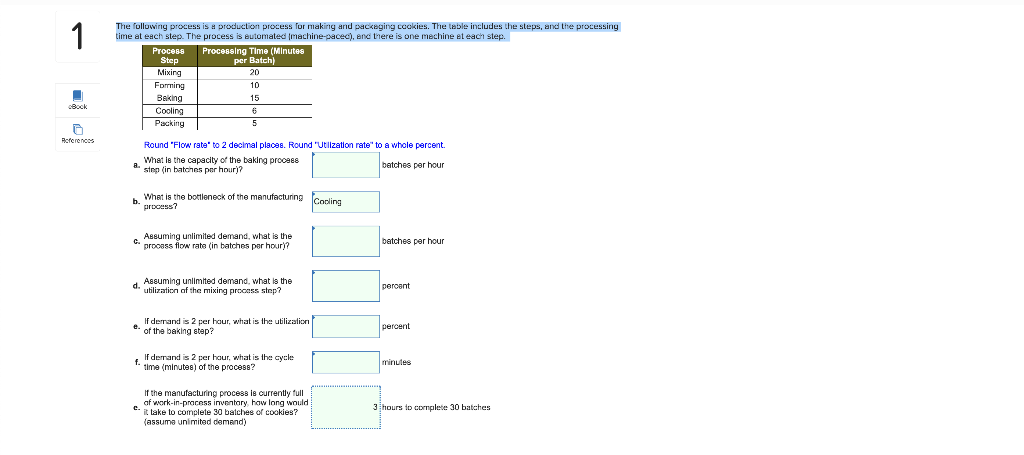 Solved 1 The following process is a production process for | Chegg.com
