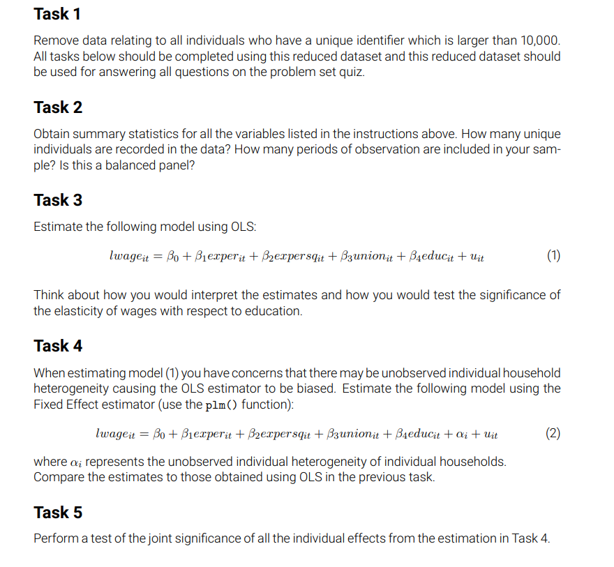 Solved The data that we are going to use for this problem | Chegg.com