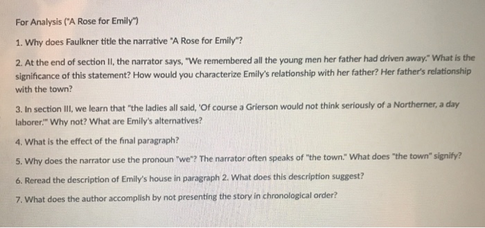 A rose for emily house analysis